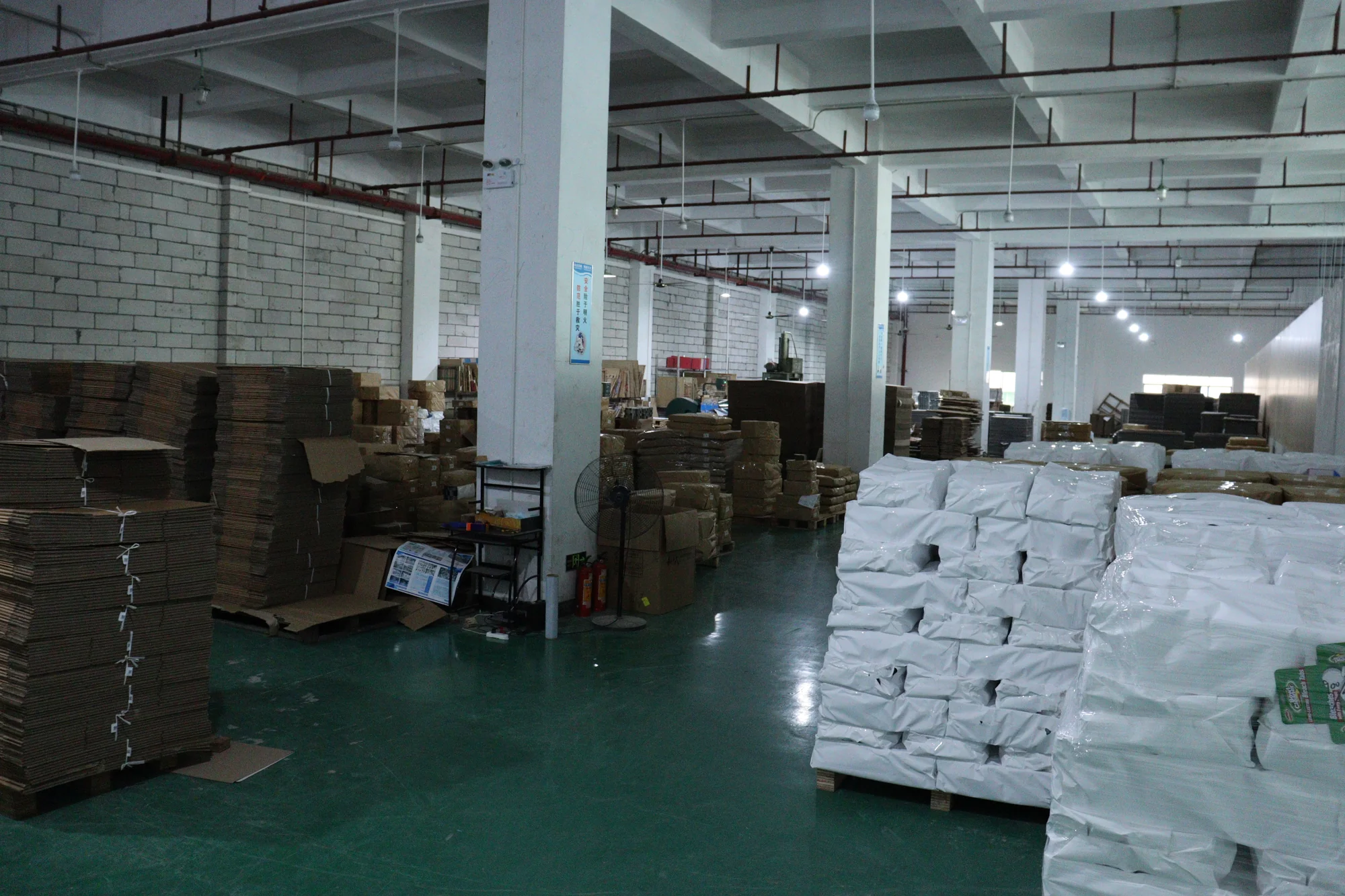 Finished goods warehouse in our factory