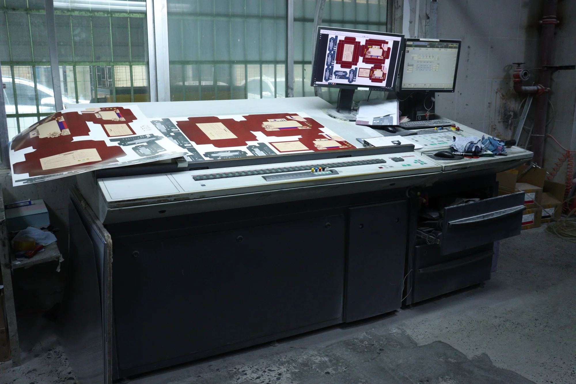 Prepress dieline station in our Guangzhou factory